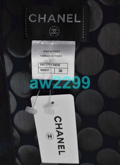 Chanel 14P $5850 Nwt Authentic Most Wanted 2014 Polka Dot Dress 36 Cc Logo Navy