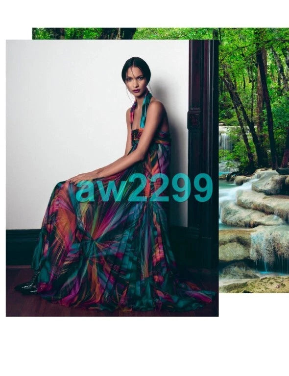 CHANEL 17P NWT MOST WANTED 2017 RUNWAY ABSTRACT PRINT MAXI DRESS 36 NWT