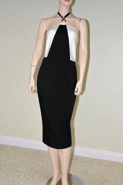 CHANEL MOST WANTED COLOR BLOCK HALTER DRESS 36 CC LOGO NWT